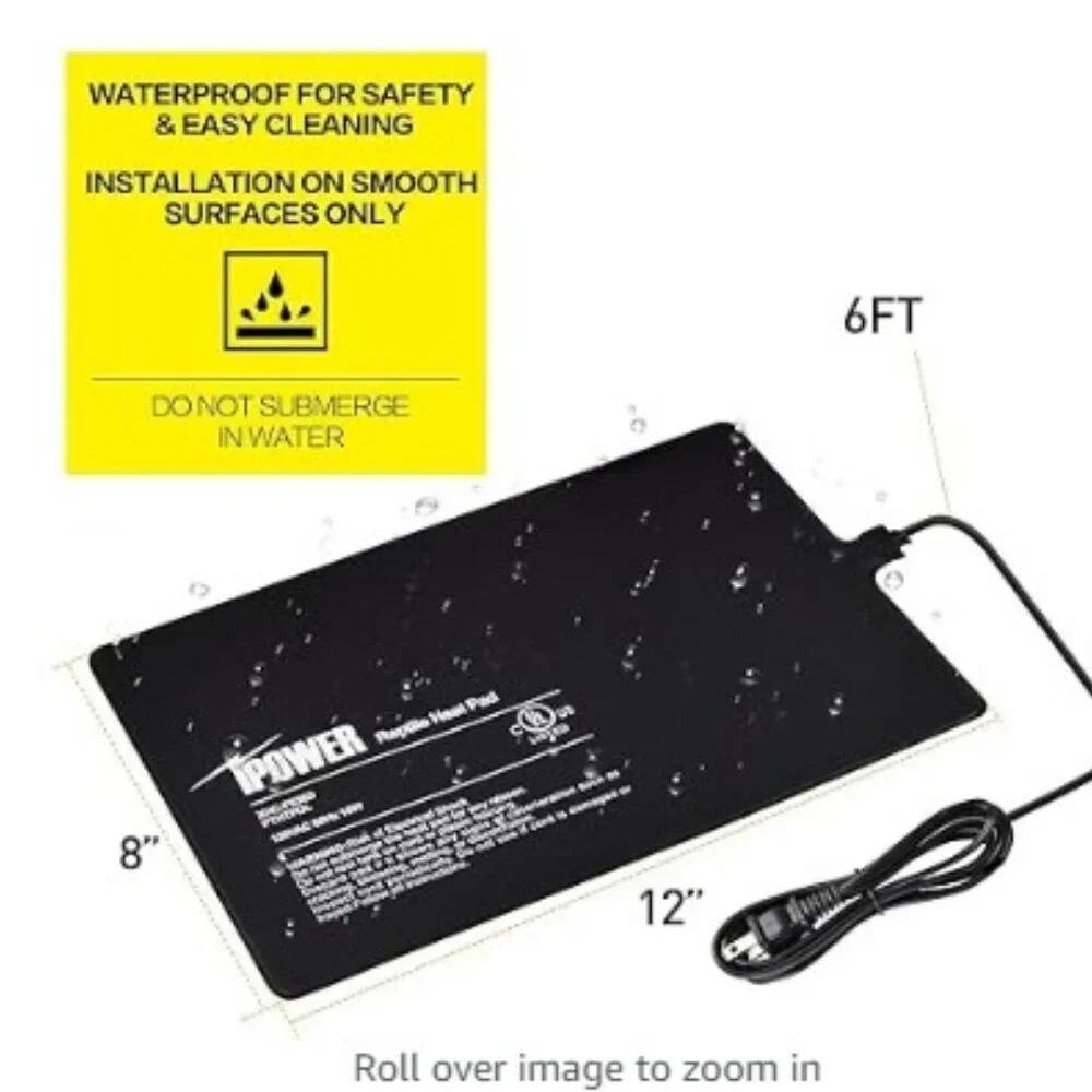 iPower 8X12 Inch Reptile Heat Pad For 40-50 Gallon Tanks and Digital Thermostat